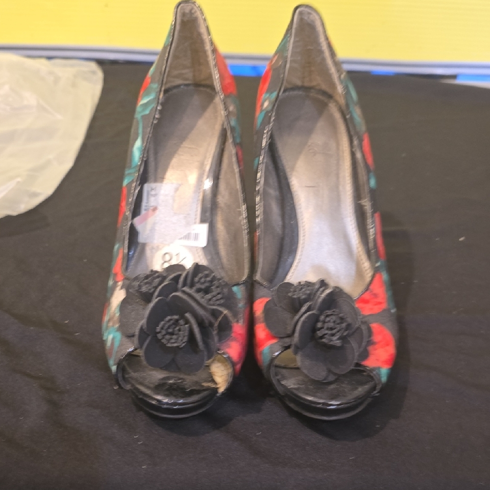 Floral Peep-Toe Women's Shoes